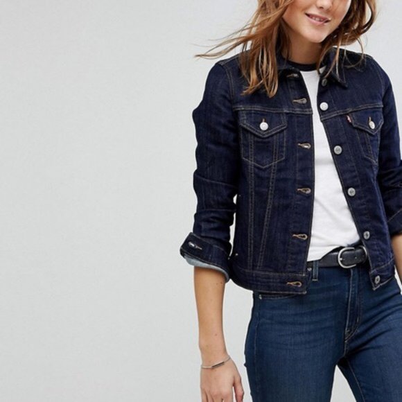 Coats | Levis Dark Wash Denim Jacket 